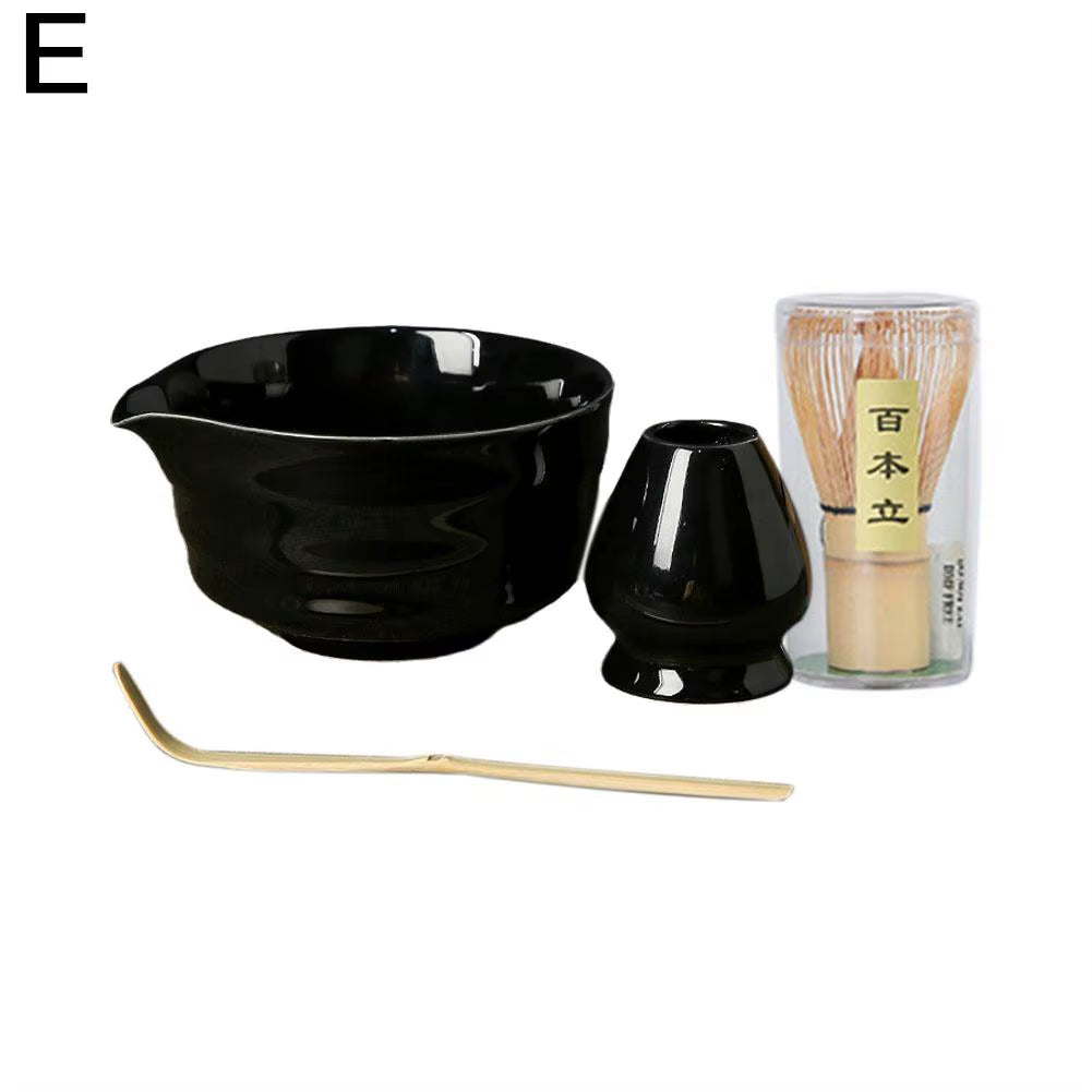 NEW High-End 4Pcs/Set Japanese Ceramic Matcha Gift Box Matcha Tea Set with Whisk and Bowl Sumptuous Grinder Brush Tea Tools Hold