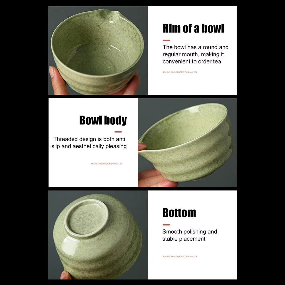 NEW High-End 4Pcs/Set Japanese Ceramic Matcha Gift Box Matcha Tea Set with Whisk and Bowl Sumptuous Grinder Brush Tea Tools Hold